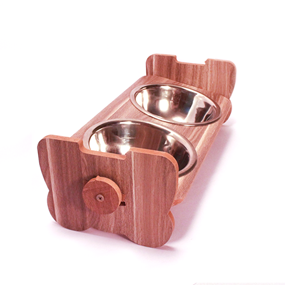 Pet Feeding Wooden Station