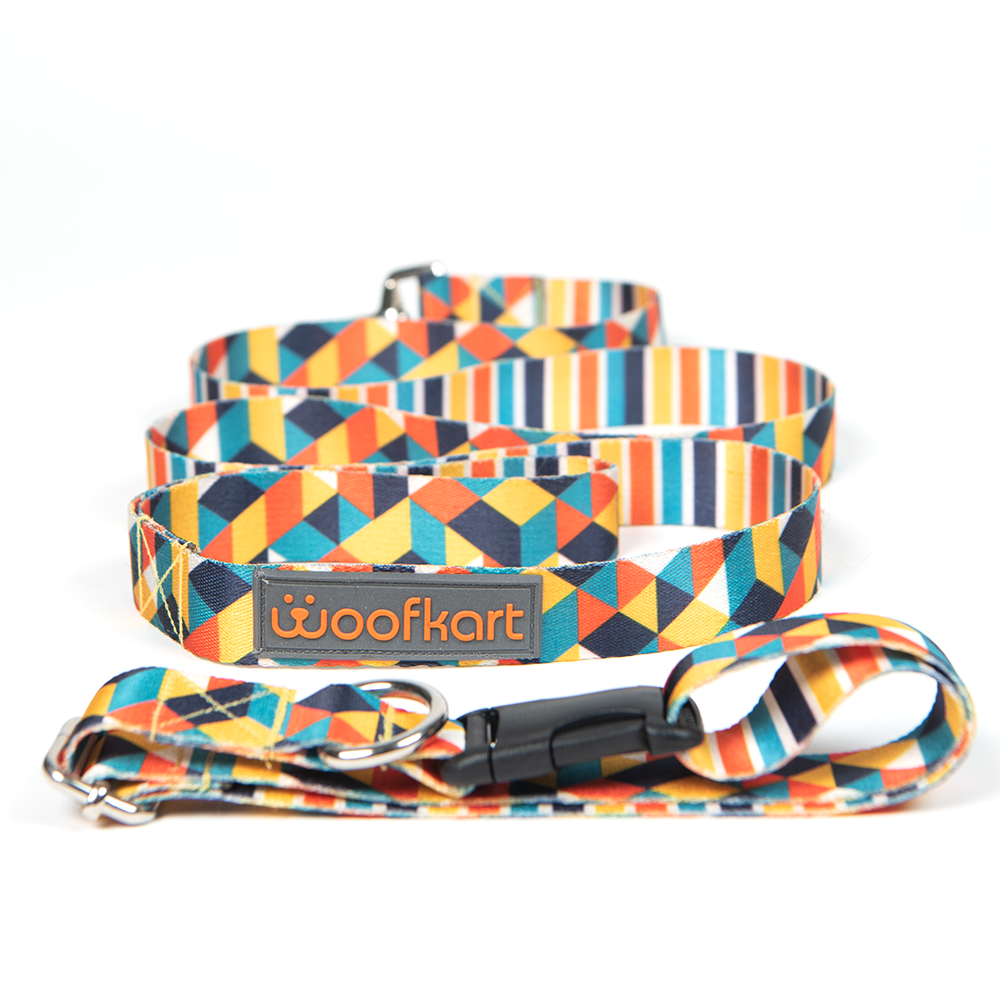 Geometric & Stripes Collar & Leash Set